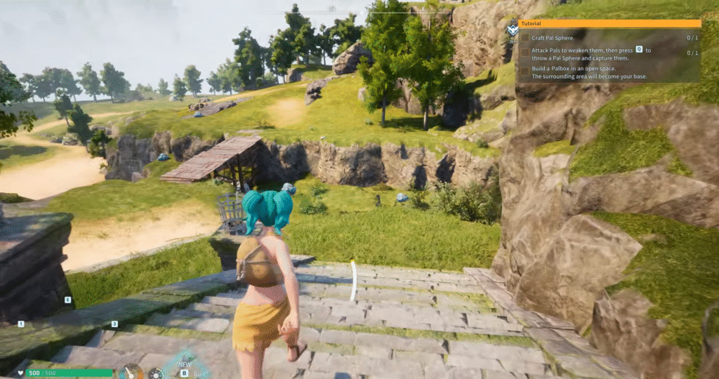 Palworld map exploration scene with character riding a flying Pal