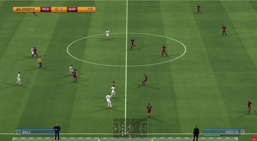 FIFA 14 Ultimate Team squad lineup on screen