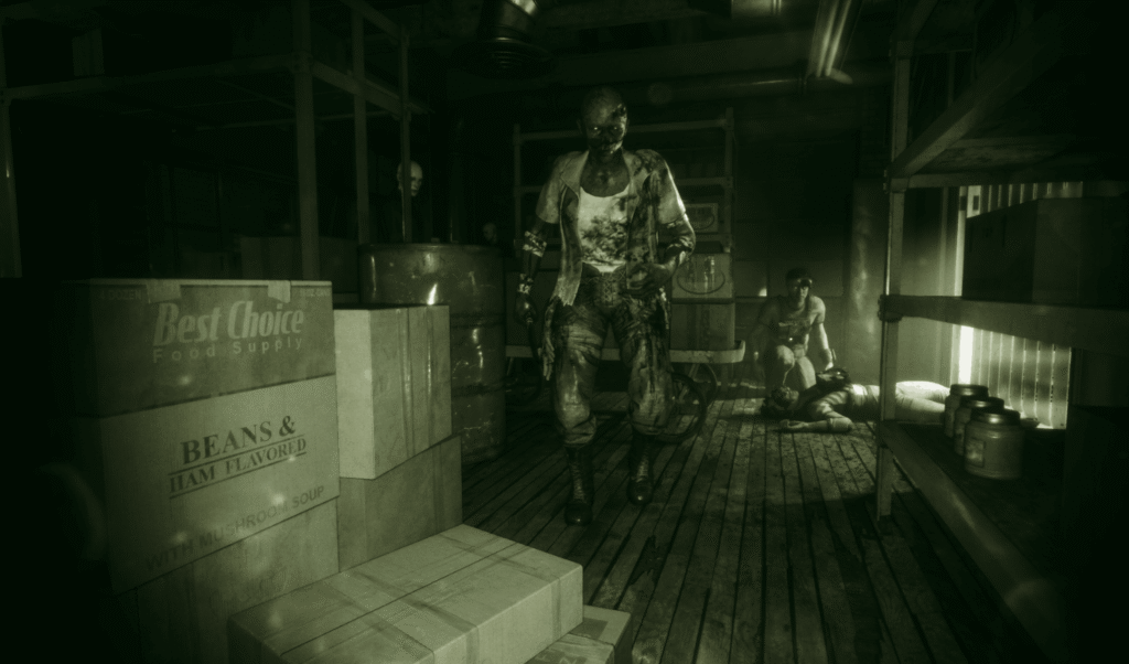 Outlast PC game night vision camera view