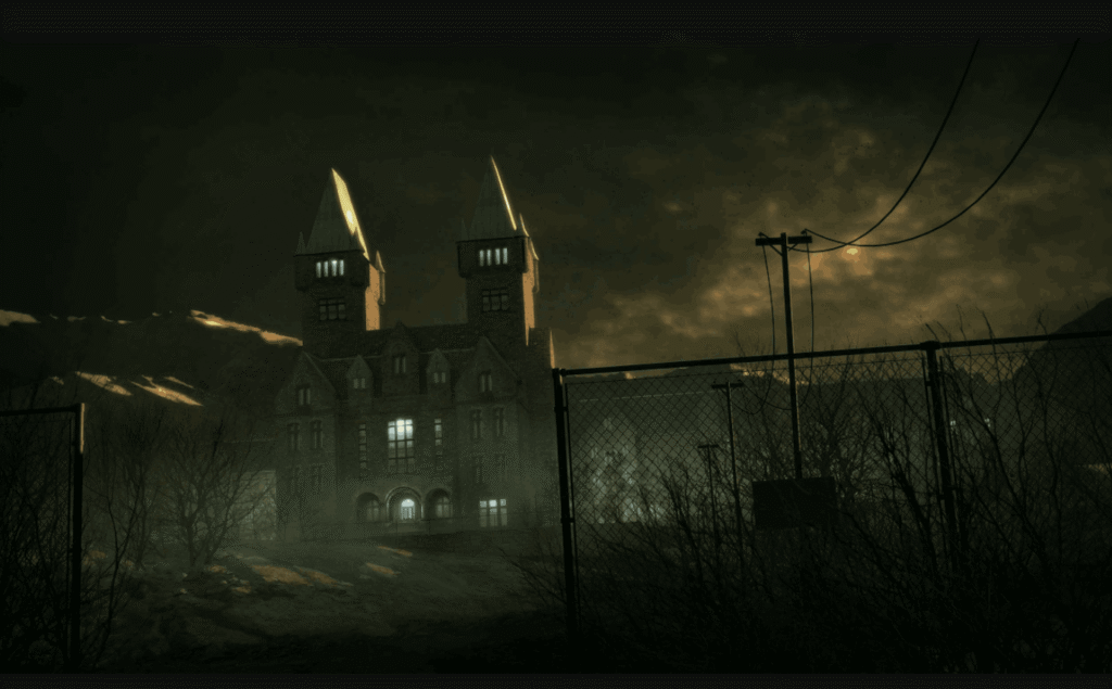 Outlast main character Miles Upshur holding camera