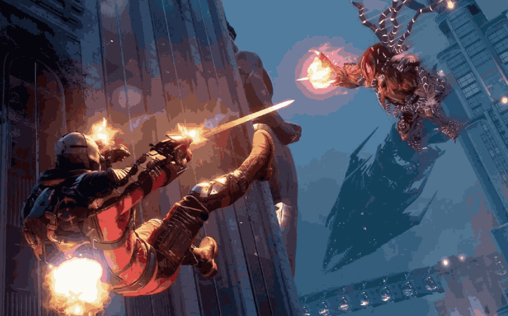 King Shark fighting enemies in open world