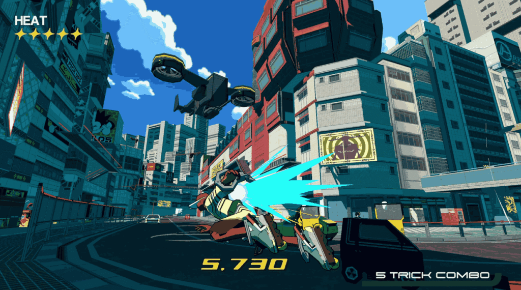 Bomb Rush Cyberfunk graffiti gameplay on PC