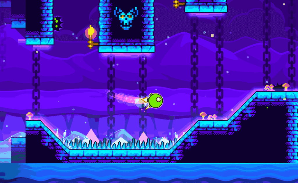 Geometry Dash logo with vibrant background